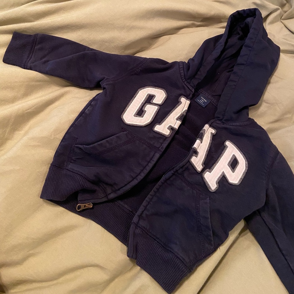 Boys Gap 2T zip up hoodie navy blue